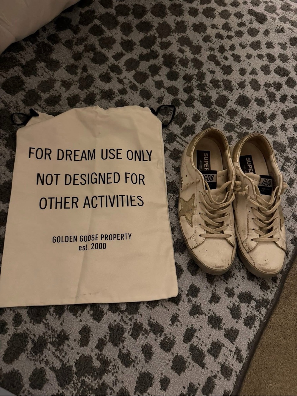 Golden Goose Cream Leather Sneakers with Gold Star